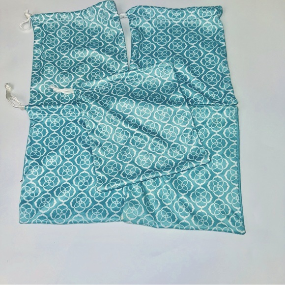 Kendra Scott turquoise 5 empty drawstring dust bags - Picture 2 of 2